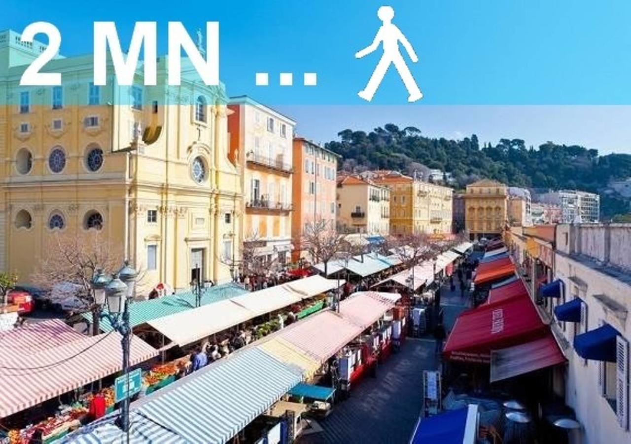 Ross 5- F2, Lumineux, Balcon, Loft, Clim, Vieux-Nice Exteriér fotografie